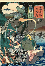 1852(嘉永5)年　歌川国芳　木曽街道六十九次　鵜沼
