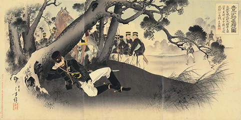 1895(明治28)年　水野年方　立見少将豪膽之図