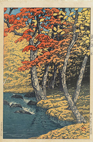 1933(昭和8)年　川瀬巴水　奥入瀬之秋