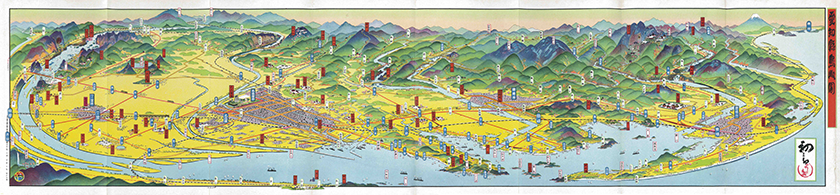 昭和二年陸軍特別大演習記念愛知県鳥瞰図「愛知県鳥瞰図」　昭和２（１９２７）年