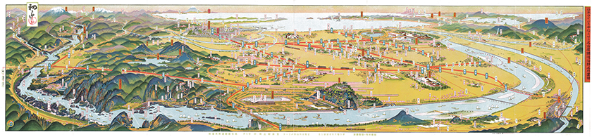 名鉄電車名所御案内「日本ラインを中心とせる名古屋鉄道沿線名所図絵」　昭和３（１９２８）年