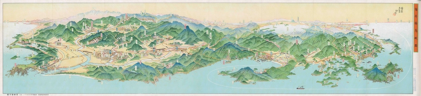 福井県「福井県鳥瞰図」　昭和８（１９３３）年