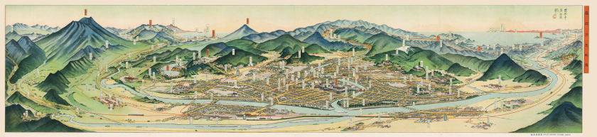 盛岡市「盛岡市鳥瞰図」　昭和１１（１９３５）年
