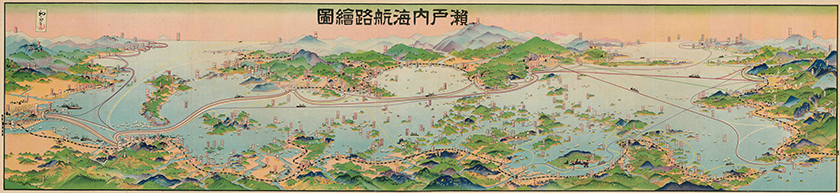瀬戸内海遊覧絵図「瀬戸内海航路絵図」　大正９（１９２０）年頃