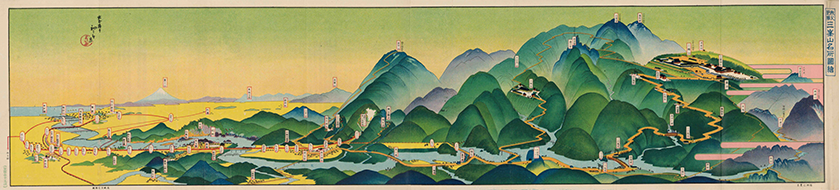 秩父絶勝三峰山名所図絵「秩父絶勝三峯山名所図絵」　大正１１（１９２２）年