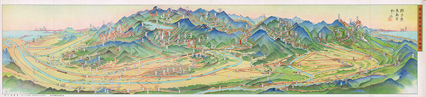 栃木県「栃木県史蹟名勝鳥瞰図」　昭和９（１９３４）年