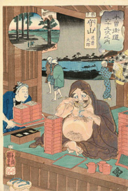 Utagawa Kuniyoshi 木曽街道六十九次 守山 1852