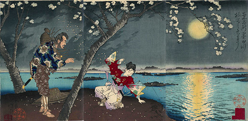 Tsukioka Yoshitoshi 東名所隅田川 梅若之古事 1883