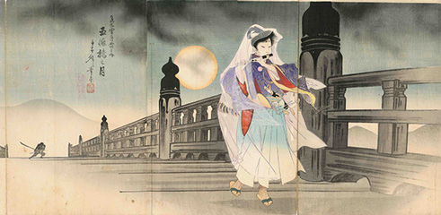 Yūsai Toshiaki 五條橋之月 1897