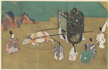 Kokka 源氏物語関屋図屏風 1916